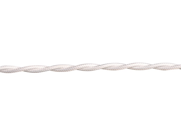 FL stofkabel gedraaid 3x0,75mm2 per rol 50m wit