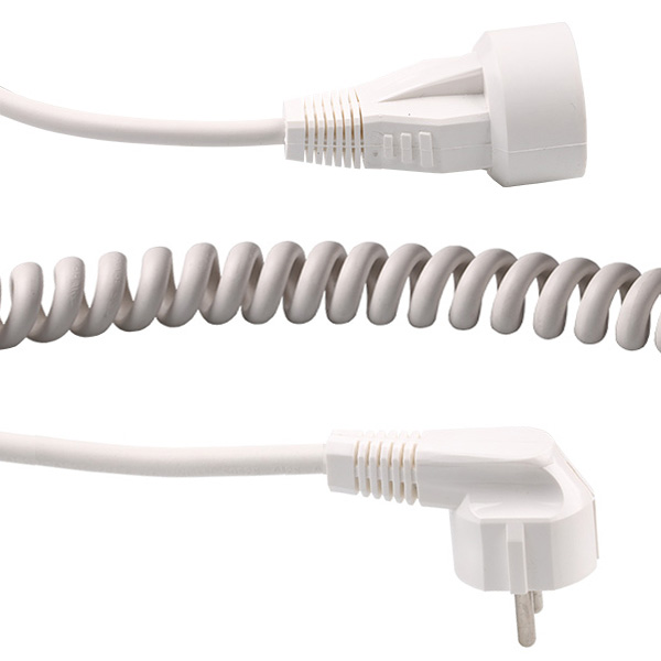 Verlengsnoer krulsnoer 3x1,5mm2 1,2m tot 5,0m met aangespoten haakse stekker en contrastekker PEN aarde wit
Let op voor Frankrijk of België