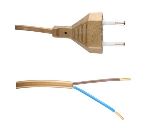 HK eurosnoer 2x0,75mm2 3,0m goud