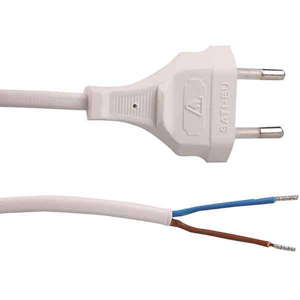Satiplugs eurosnoer 2x0,75mm2 4,0m wit