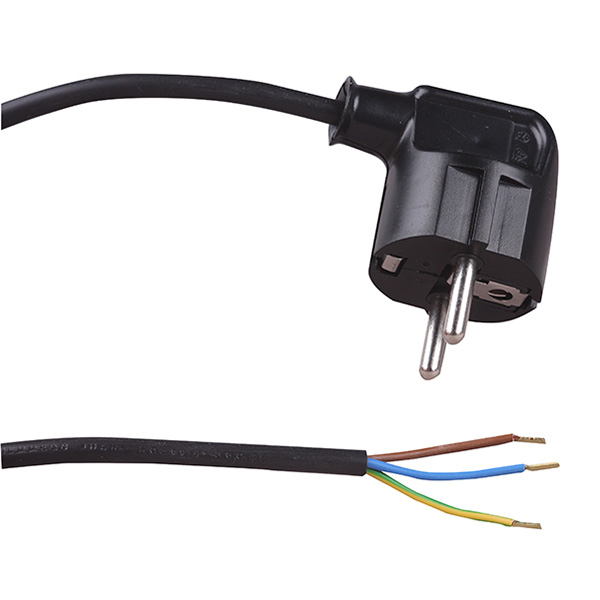 FL aansluitsnoer haakse stekker 3x0,75mm2 2,0m zwart