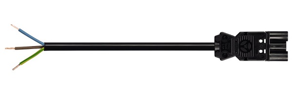 Wieland GST18-3 aansluitsnoer male 0,5m 3x1,5mm2 Dca zwart