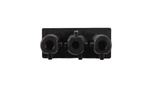 Netsnoer met platte 3 polige female connector en haakse randaarde stekker 4,0m 3x1,5mm2 70° zwart
