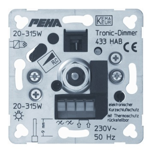 Peha 433 HAB LED OA dimmer 315W LED draai/druk inbouw