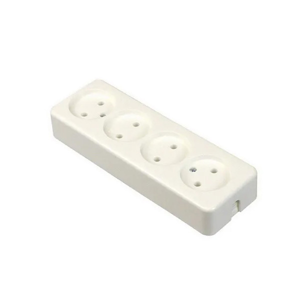 Kaiser tafeldoos 4 voudig thermoplast zonder randaarde zonder snoer wit