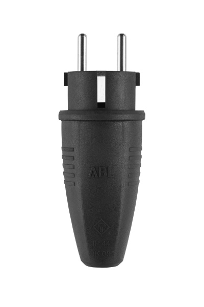 ABL 1506 stekker rubber met randaarde zwart