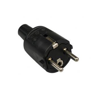 ABL stekker aarde + penaarde PVC zwart