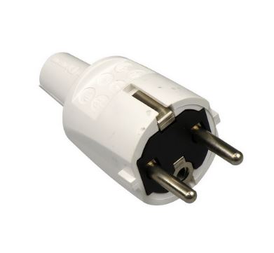 ABL stekker PVC met randaarde en penaarde wit