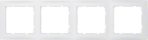 Berker S.1 afdekraam 4 voudig polarwit RAL9010 mat
