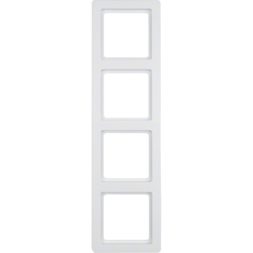 Berker Q.1 afdekraam 4 voudig polarwit RAL9010 zijdeglans