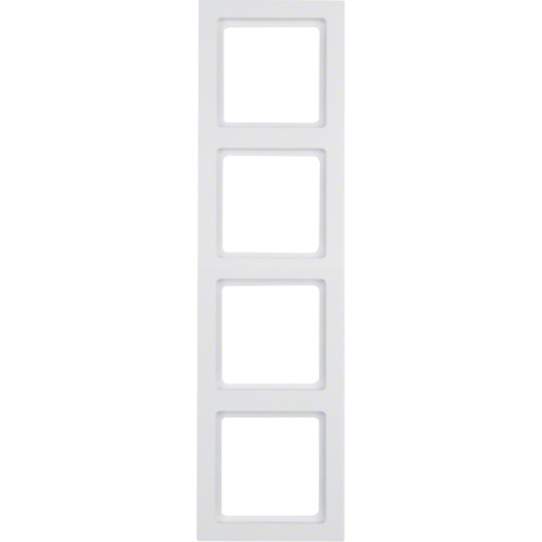 Berker Q.3 afdekraam 4 voudig polarwit RAL9010 zijdeglans