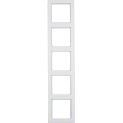 Berker Q.1 afdekraam 5 voudig polarwit RAL9010 zijdeglans