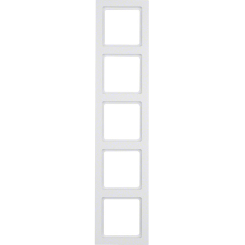 Berker Q.3 afdekraam 5 voudig polarwit RAL9010 zijdeglans