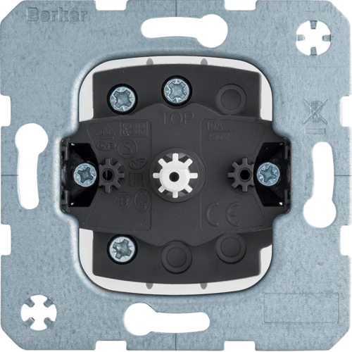 Berker jalouzie draaischakelaar 1 polig met met impuls/vastestand functie, ook te gebruiken als 3 standen schakelaar zonder 0-stand basiselement inbouw