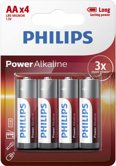 Philips R6 penlite AA (Mignon) Powerlife Ultra Alkaline 2750mAh batterij per blister 4 stuks
