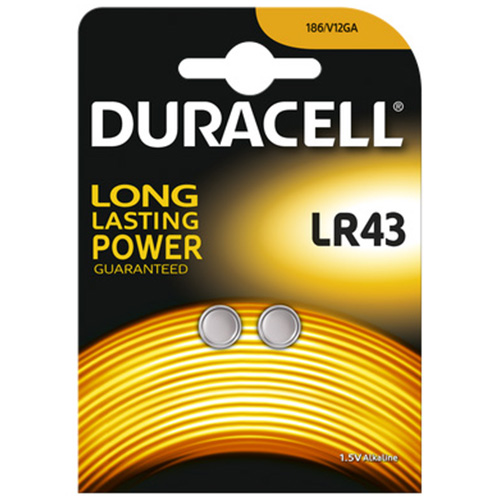 Duracell LR43 minicell 1,5V 186 per blister van 2