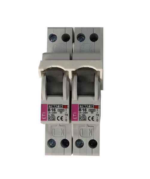 ETI ETIMAT installatie automaat 2p+2N 16A B 6kA 2 modulen voor kookplaat 2x230V