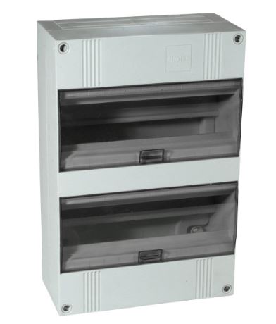 F-tronic groepenkast leeg 220x330mm 2 DIN rails 24 modulen 17,5mm