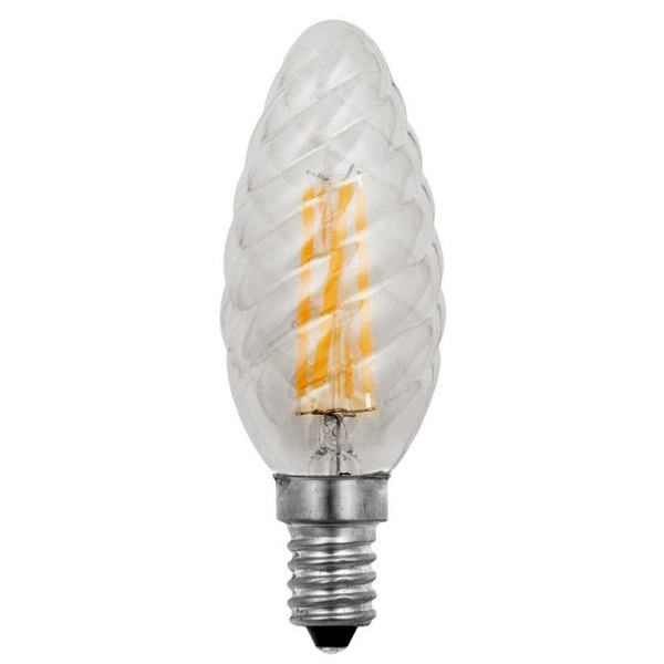 SPL filament LED kaarslamp 4W E14 230V kleur 922 gedraaid helder dim
